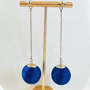 Satin Wrapped Ball Drop Earrings